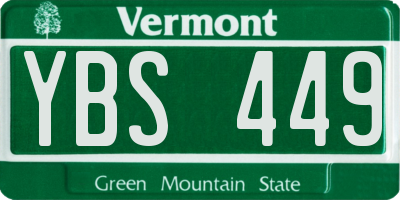 VT license plate YBS449