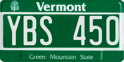 VT license plate YBS450