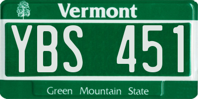 VT license plate YBS451