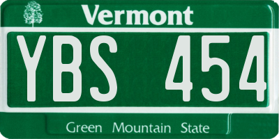 VT license plate YBS454