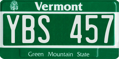VT license plate YBS457