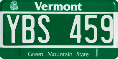 VT license plate YBS459