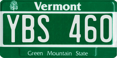 VT license plate YBS460