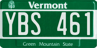 VT license plate YBS461