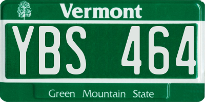 VT license plate YBS464