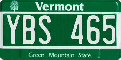 VT license plate YBS465