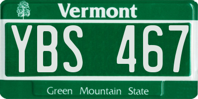 VT license plate YBS467