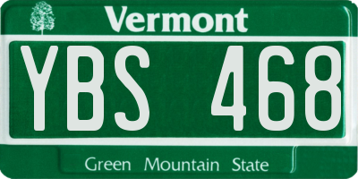 VT license plate YBS468