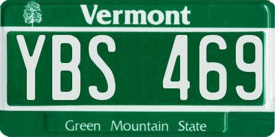 VT license plate YBS469