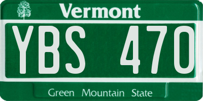 VT license plate YBS470