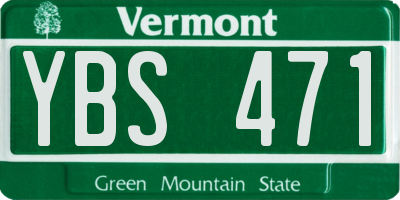 VT license plate YBS471
