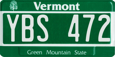 VT license plate YBS472