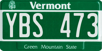 VT license plate YBS473