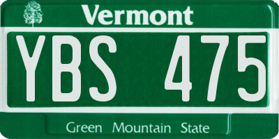 VT license plate YBS475