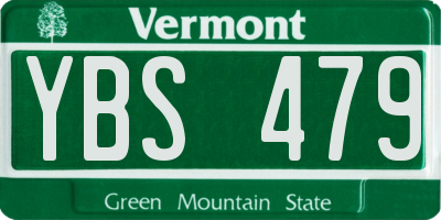 VT license plate YBS479