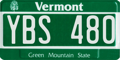 VT license plate YBS480