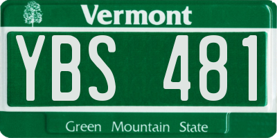 VT license plate YBS481