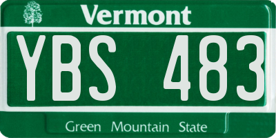 VT license plate YBS483