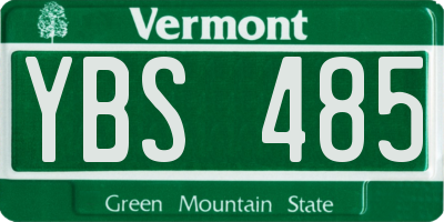 VT license plate YBS485