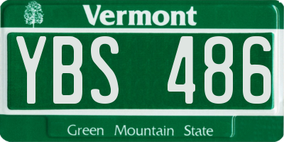 VT license plate YBS486