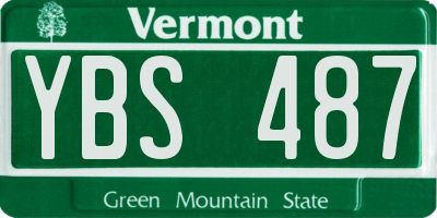VT license plate YBS487