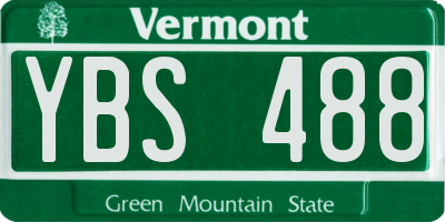 VT license plate YBS488