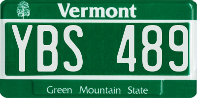 VT license plate YBS489