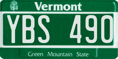 VT license plate YBS490