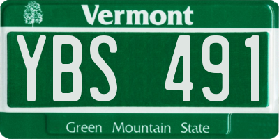 VT license plate YBS491