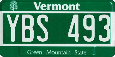 VT license plate YBS493