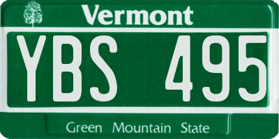 VT license plate YBS495