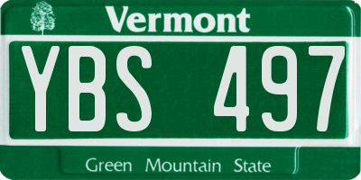 VT license plate YBS497
