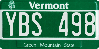 VT license plate YBS498