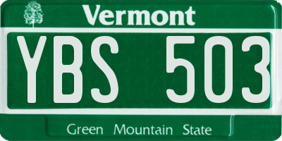 VT license plate YBS503