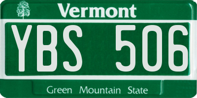 VT license plate YBS506