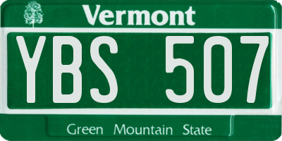 VT license plate YBS507