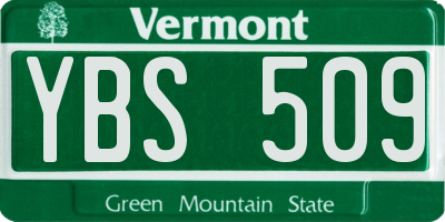 VT license plate YBS509
