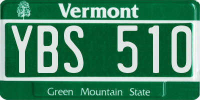 VT license plate YBS510