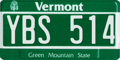 VT license plate YBS514