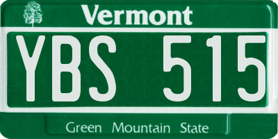 VT license plate YBS515