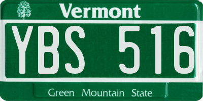 VT license plate YBS516