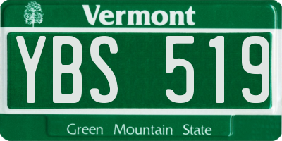 VT license plate YBS519