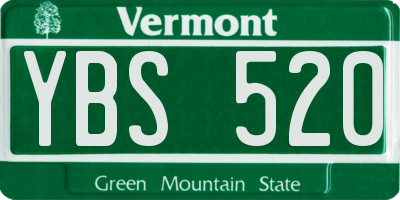 VT license plate YBS520