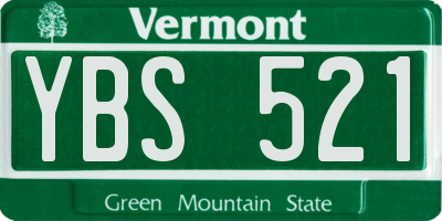 VT license plate YBS521