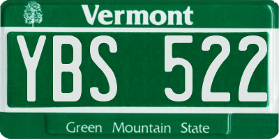 VT license plate YBS522