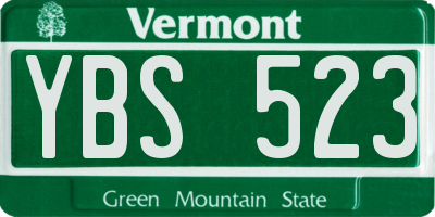 VT license plate YBS523