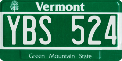 VT license plate YBS524