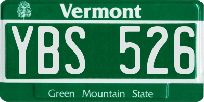 VT license plate YBS526