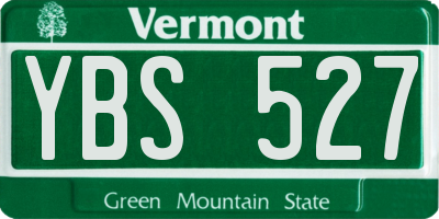 VT license plate YBS527
