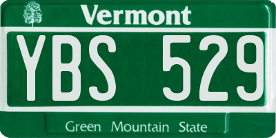 VT license plate YBS529